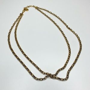 Vintage Givenchy Double Chain Gold Tone Necklace//Flawed
